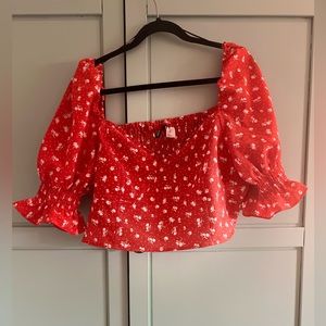 Plus size floral crop top